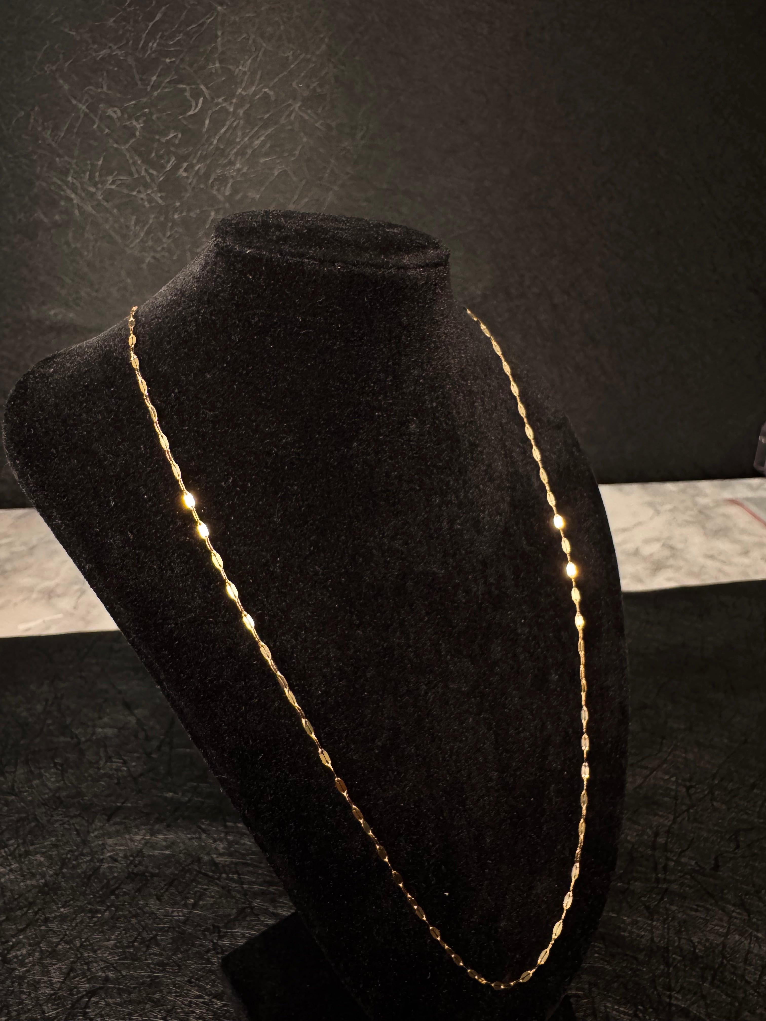 18K Italian Gold Marquise Link Chain