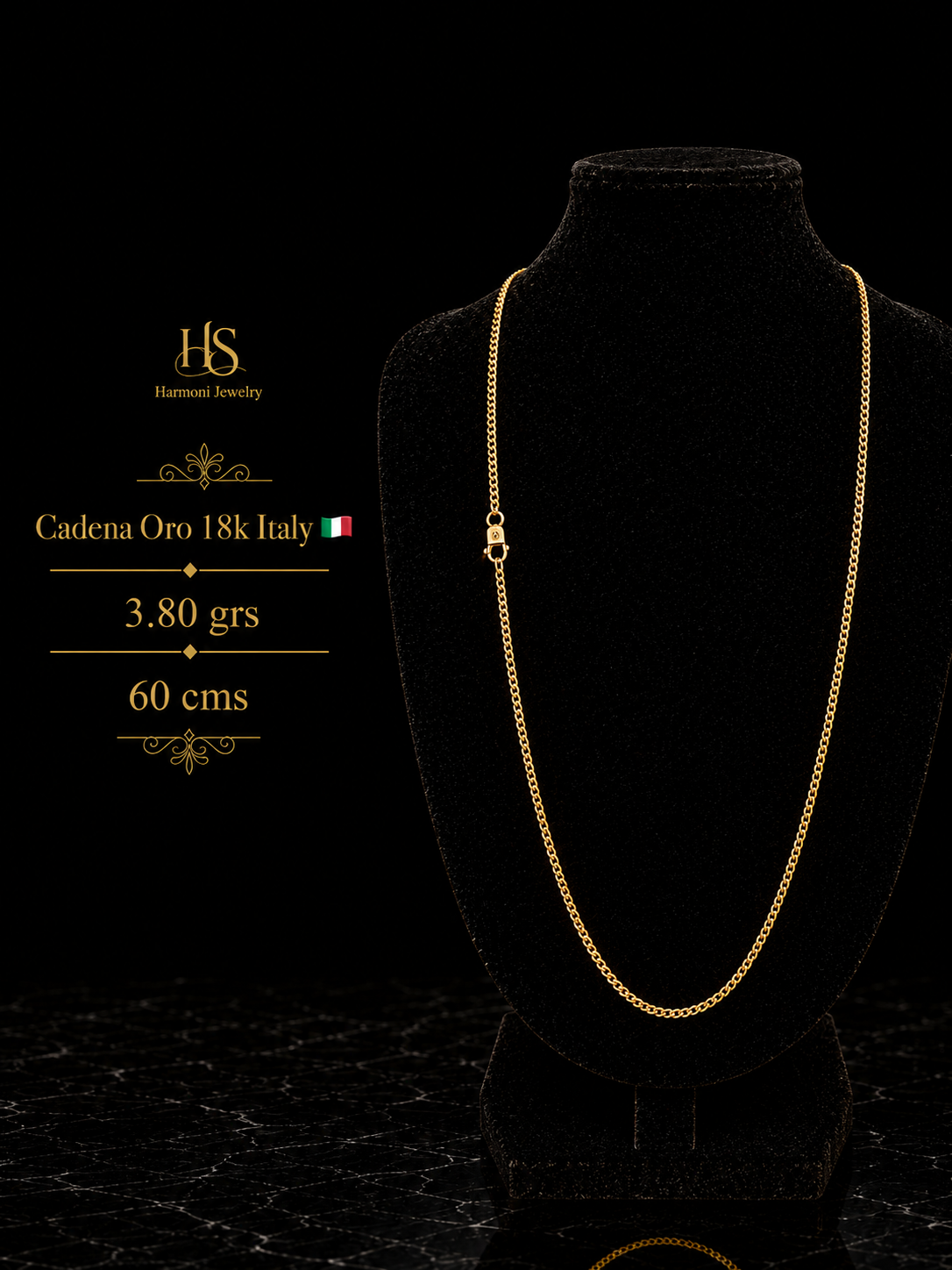 Cadena Cubana Oro 18k Italy 24 inch