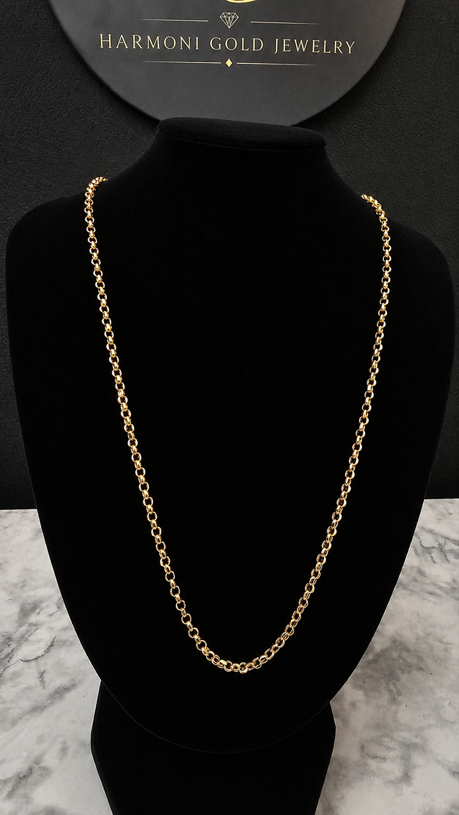 Rolo Chain 22” 14k Italy