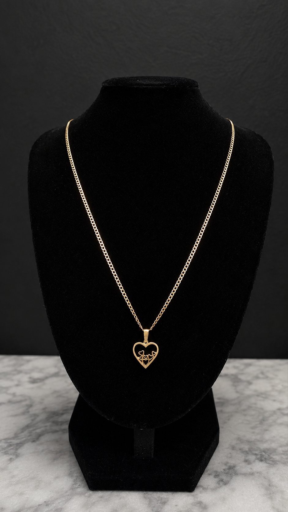 Heart Pendant Necklace Set – 14K Gold